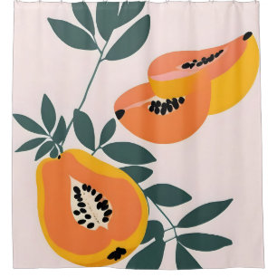 Rideaux De Douche PAPA-YAY ! Papaya aux fruits tropicaux