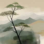 Rideaux De Douche Papier d'art mural Japandi Mystic Peaks