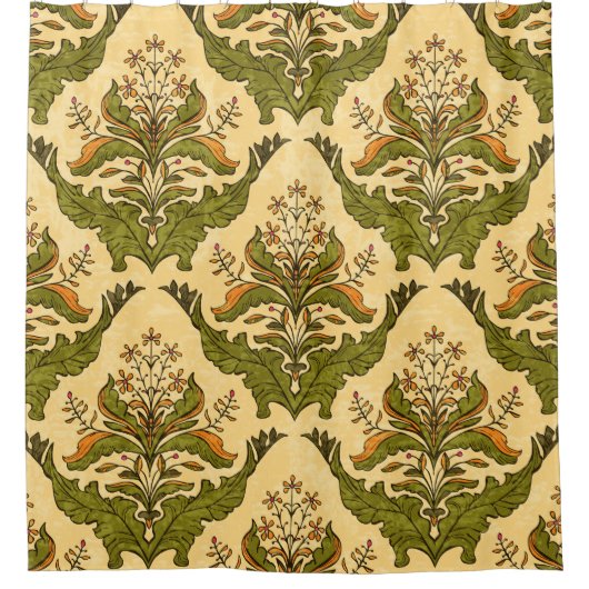Rideaux De Douche Papier peint floral classique : damassé stylisé. (Devant)