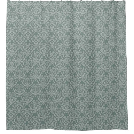 Rideaux De Douche Papier peint floral vert (Devant)