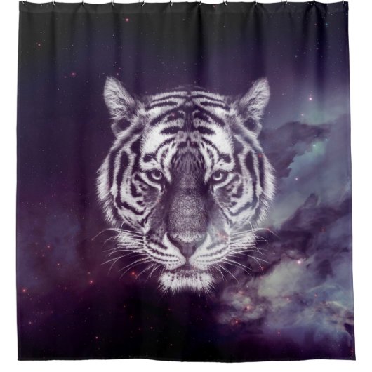 Rideaux De Douche Papier peint Galaxy Tiger Face (Devant)