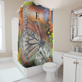Rideaux De Douche Papillon Abstrait PV02 (En situation)