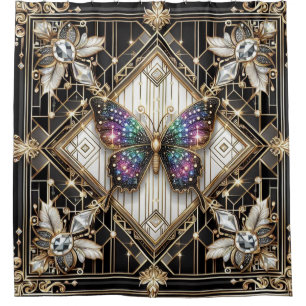 Rideaux De Douche Papillon arc-en-ciel Art Déco moderne