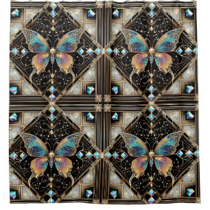 Rideaux De Douche Papillon arc-en-ciel Art Déco moderne
