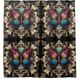 Rideaux De Douche Papillon arc-en-ciel Art nouveau moderne