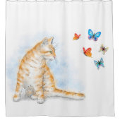 Rideaux De Douche Papillon au chat 616 (Devant)