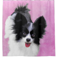 Papillon (blanc et noir) Peinture - Chien Art