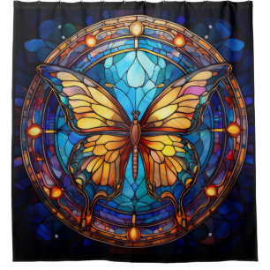 Rideaux De Douche Papillon en verre tendu