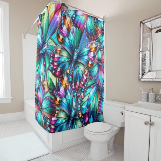 Rideaux De Douche Papillon Gemstone (En situation)