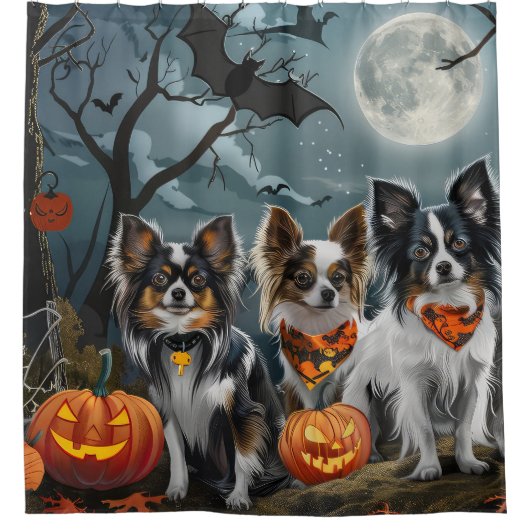 Rideaux De Douche Papillon Halloween Éffrayant (Devant)