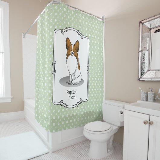 Rideaux De Douche Papillon Maman Pap Maman (blanc & sable) Mignonne (En situation)