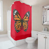 Rideaux De Douche Papillon monarque en polygone (En situation)