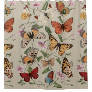 Rideaux De Douche Papillon Moth Nature Collection Dessin