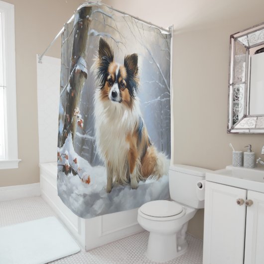 Rideaux De Douche Papillon Qu'il neige Noël (En situation)