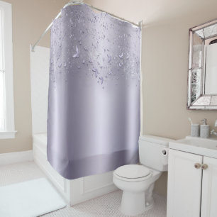Rideaux De Douche Papillon scintillant à reflets lilas