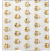 Rideaux De Douche Papillon tropical Poisson orange et blanc (Devant)