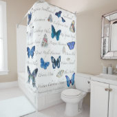 Rideaux De Douche Papillons bleus (En situation)