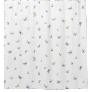 Rideaux De Douche Papillons bleus et crème Charmante Faune des jard
