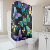 Rideaux De Douche Papillons colorés (En situation)