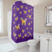 RIDEAUX DE DOUCHE PAPILLONS COLORÉS ABSTRAITS (En situation)