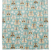 Rideaux De Douche Papillons d'art populaire rétro (Devant)