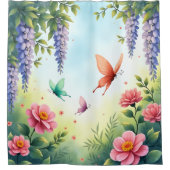 Rideaux De Douche Papillons de jardin enchantés (Devant)
