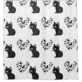 Rideaux De Douche Papillons d'observation des chats noirs (Devant)