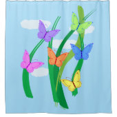 Rideaux De Douche Papillons et ciel colorés (Devant)