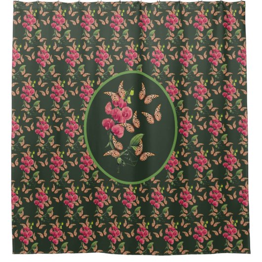Rideaux De Douche Papillons Et Fleur De Pois Doux (Devant)