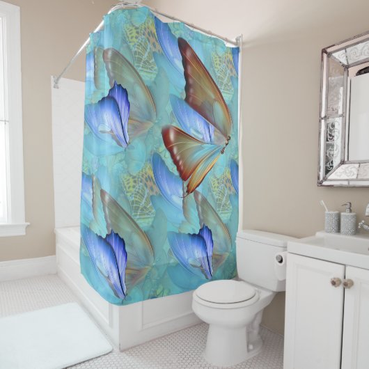 Rideaux De Douche Papillons mobiles Abstraits (En situation)