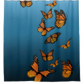 Rideaux De Douche Papillons Monarch Ombre Bleu (Devant)