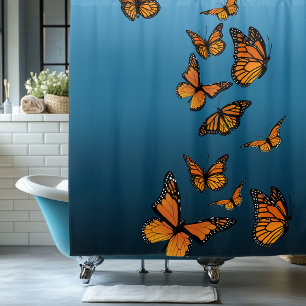 Rideaux De Douche Papillons Monarch Ombre Bleu