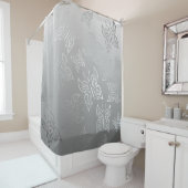 Rideaux De Douche Papillons Motif Argent (En situation)