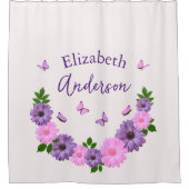 Rideaux De Douche Papillons rose et pourpre (Devant)