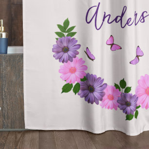 Rideaux De Douche Papillons rose et pourpre