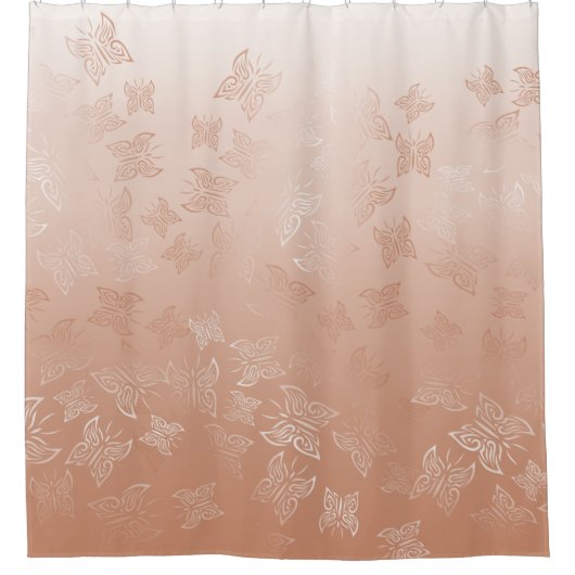 Rideaux De Douche Papillons rose Gold Motif Classic (Devant)