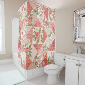 Rideaux De Douche Papillons rose Patchwork sans couture (En situation)