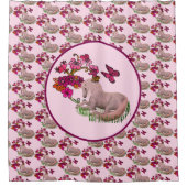 Rideaux De Douche Papillons Unicorne Et Fleurs (Devant)