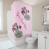 Rideaux De Douche Papillons Unicorne Et Fleurs Personnalisés (En situation)