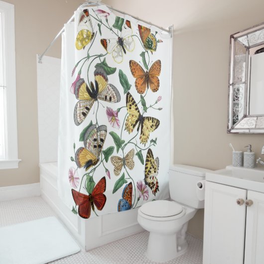 Rideaux De Douche Papillons vintages (En situation)