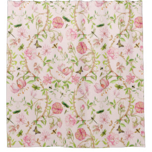 Rideaux De Douche Papillons Vintages tropicaux Jardin Chinoiserie