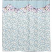Rideaux De Douche Papillons violets avec Motif bleu clair (Devant)