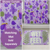 Rideaux De Douche Papillons Violets Mignons Dessinés à la Main avec