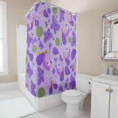 Rideaux De Douche Papillons Violets Mignons Dessinés à la Main avec (En situation)