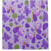 Rideaux De Douche Papillons Violets Mignons Dessinés à la Main avec (Devant)