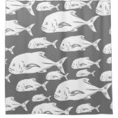 Rideaux De Douche Papio et Ulua - Hawaïen noir et blanc (Devant)