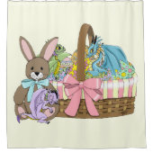 Rideaux De Douche Pâques Panier Dragons Oeufs (Devant)