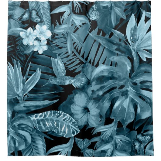 Rideaux De Douche Paradis de l'aquarelle tropicale : Fleur de la jun (Devant)