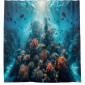 Rideaux De Douche Paradis sous-marin Vibrant Coral Reef & Sea Life (Devant)