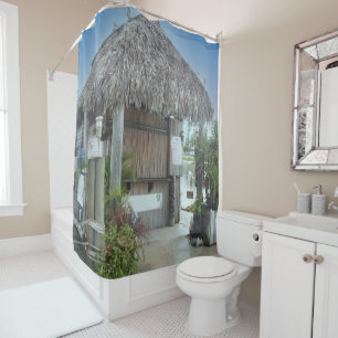 Rideaux De Douche Paradis tropical Tiki Hut
